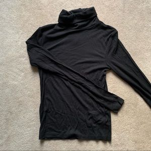 h&m black ribbed turtleneck long sleeve top size small